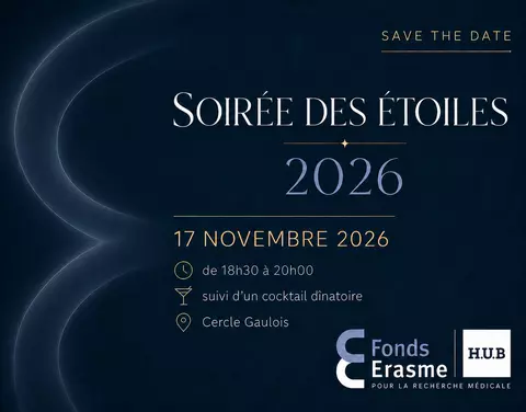Save The Date Soirée des Etoile du Fonds Erasme 2026